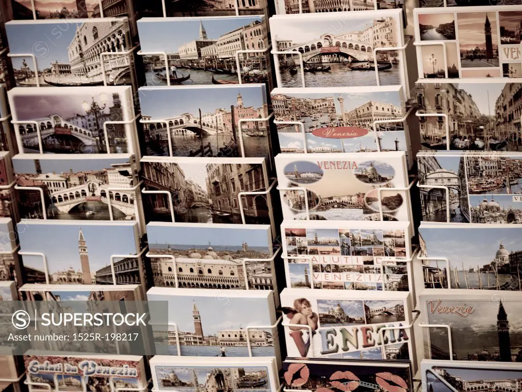 Display of post cards in Venice