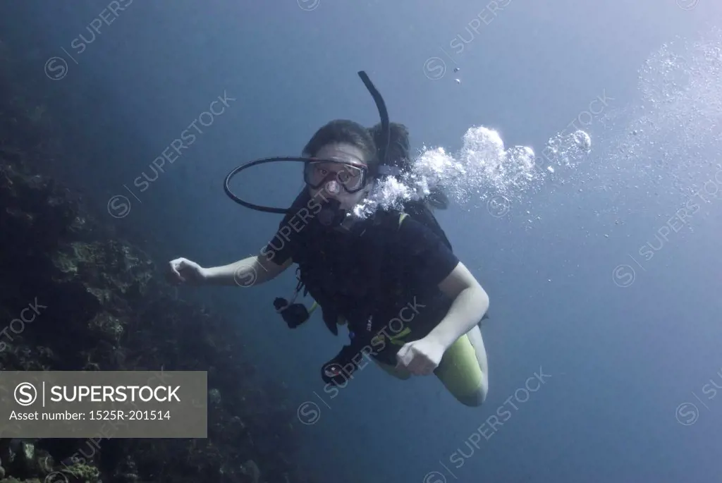 Underwater photography, scuba diver