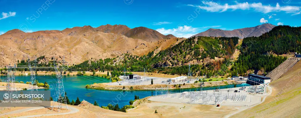 Lake Benmore hydroelectric dam, New Zealand