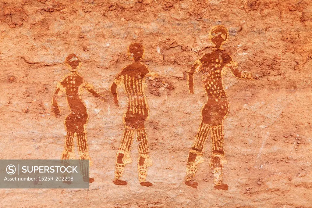 Famous prehistoric rock paintings of Tassili N'Ajjer, Algeria