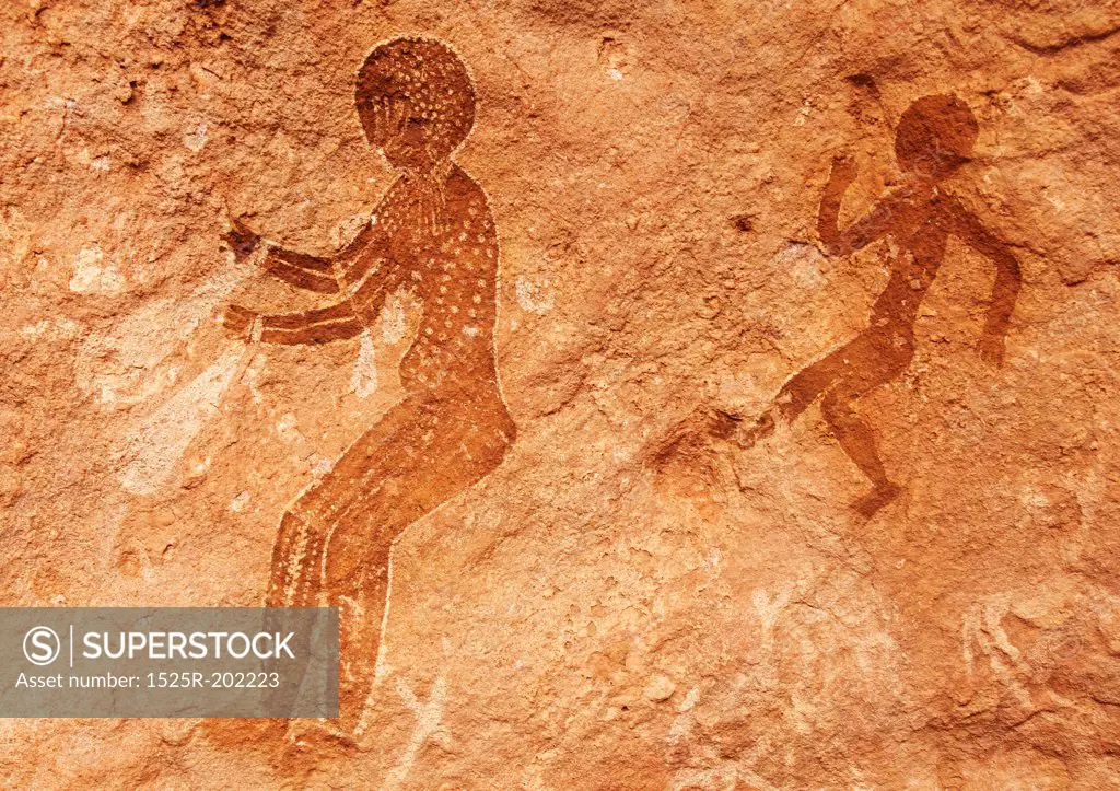 Famous prehistoric rock paintings of Tassili N'Ajjer, Algeria
