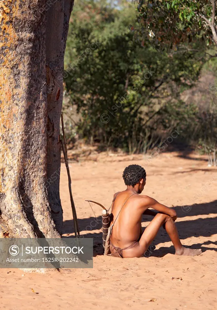Bushman hunter, Kalahari Desert, Namibia