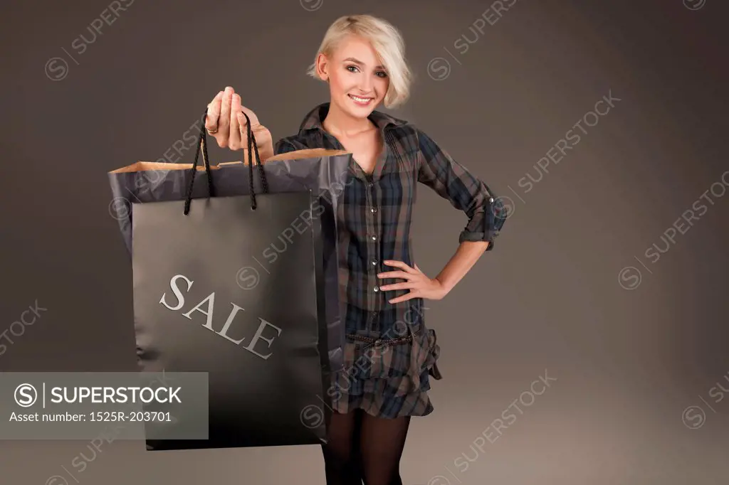 Young lady with shopping bag