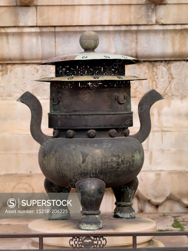 Decorative urn at the Forbidden City, Beijing, China