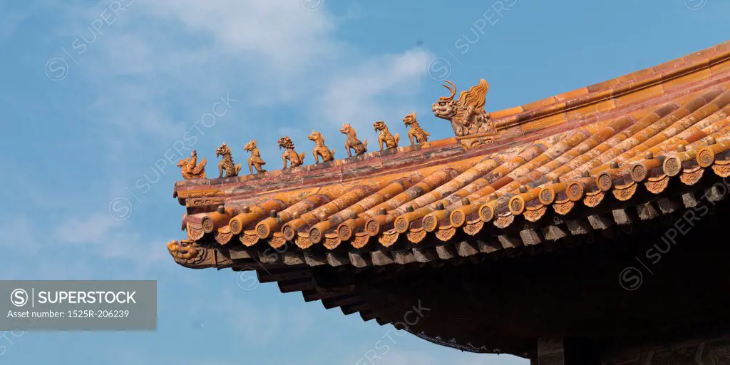 Architectural detail of a palace in Forbidden City, Beijing, China