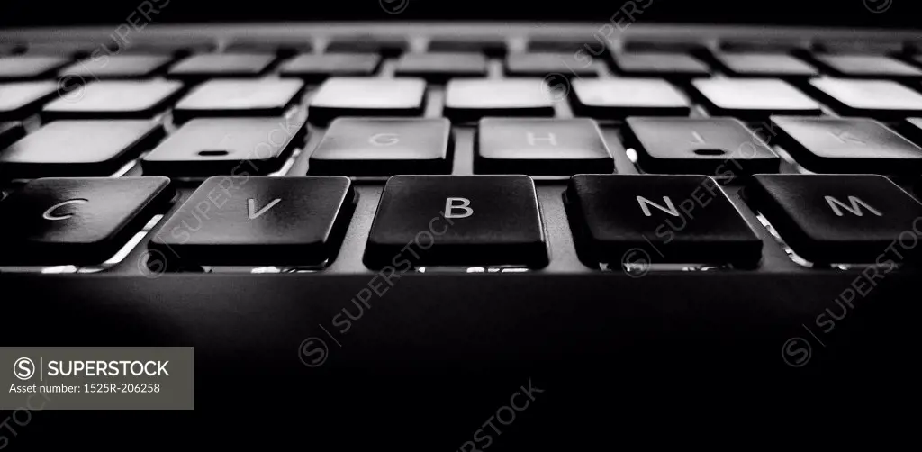 Close-up of a computer keyboard.
