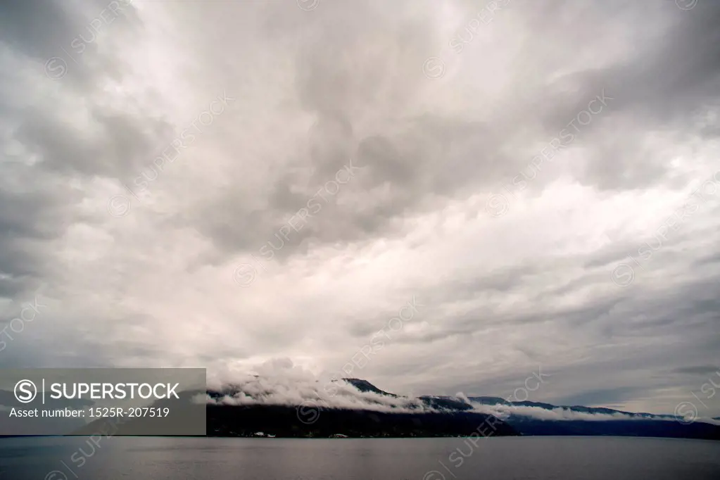 Clouds over the fjord, Hardanger, Hardangerfjord, Hardangervidda, Hardanger, Norway