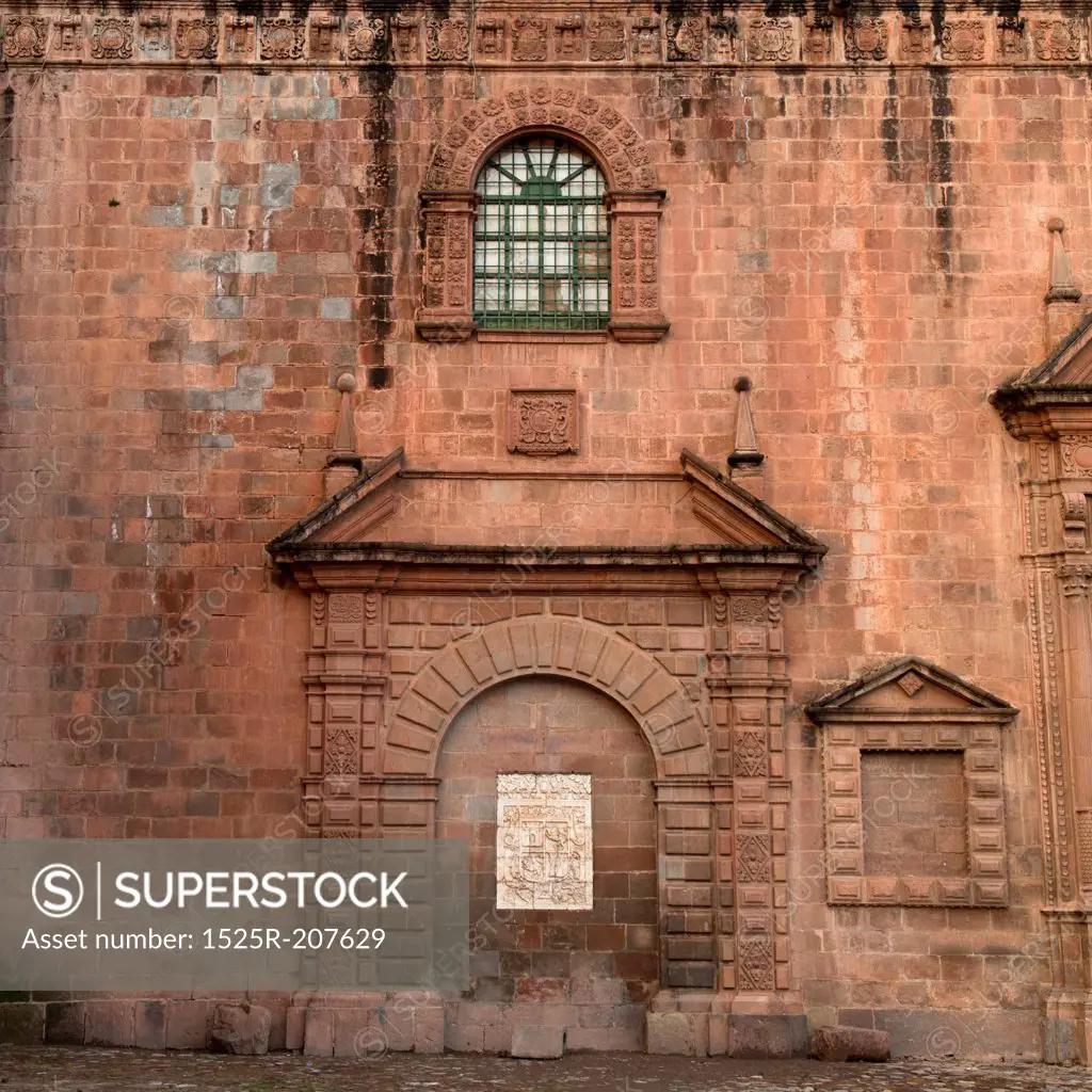 Wall of a cathedral, La Catedral, Plaza de Armas, Cuzco, Peru