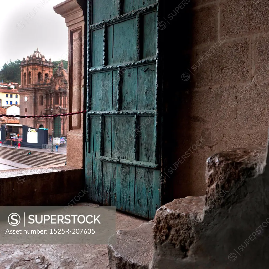 Door of Templo De La Compania De Jesus, Plaza de Armas, Cuzco, Peru