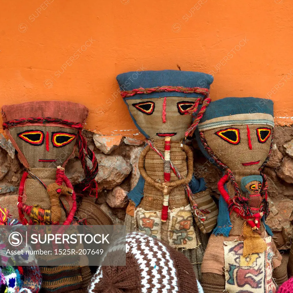 Puppets at a store, Chinchero, Sacred Valley, Cusco Region, Peru