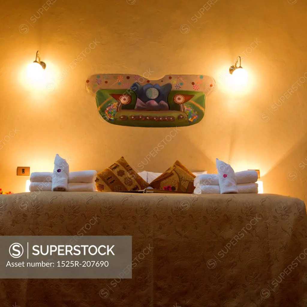 Interiors of a bedroom of Willka Tika Guesthouse, Willka Tika, Sacred Valley, Cusco Region, Peru