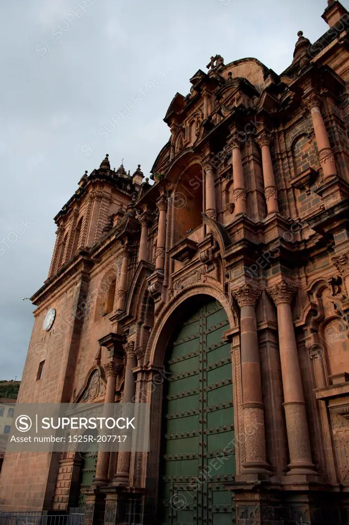 Low angle view of Cathedral Of Santo Domingo, Plaza de Armas, Cuzco, Peru