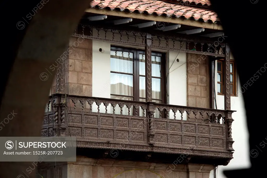 Balcony of a house, Cuzco, Peru