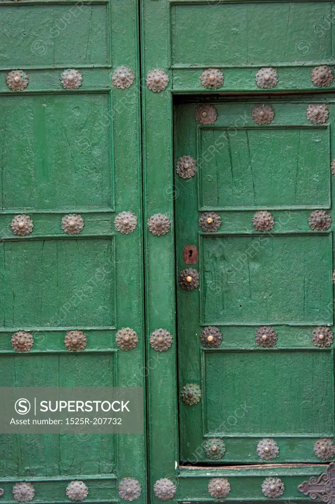Details of a door in Plaza De Las Nazarenas, Cuzco, Peru