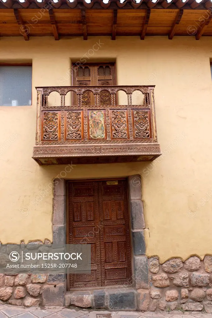 Balcony of a house, Cuzco, Peru