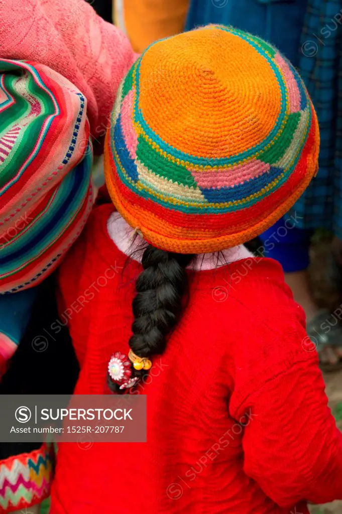 Girl in the schoolyard of Chumpepoke Primary School, Sacred Valley, Cusco Region, Peru