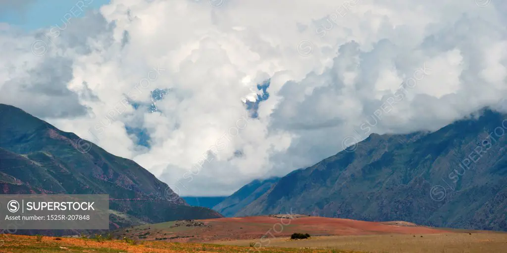 Mountain range in Sacred Valley, Cusco Region, Peru