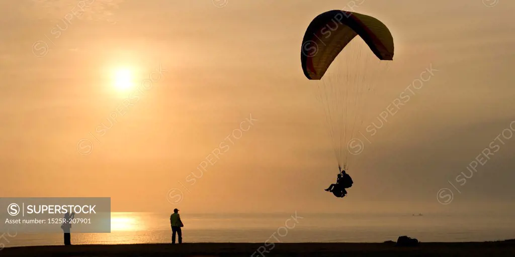 Tourists paragliding, Av De La Aviacion, Miraflores District, Lima Province, Peru