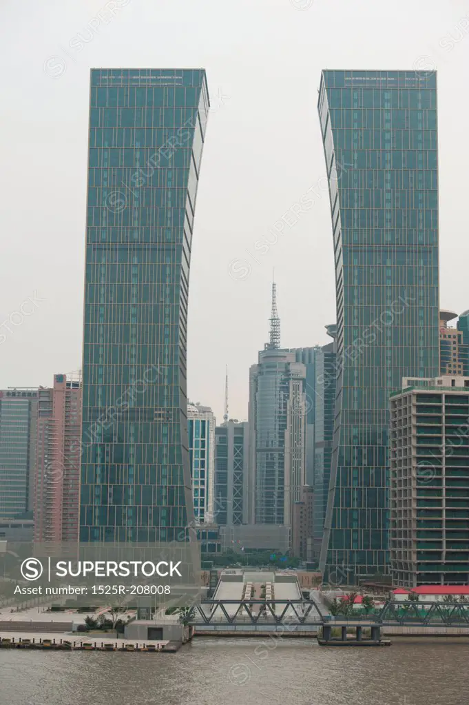 Buildings in a city, Pudong, Shanghai, China