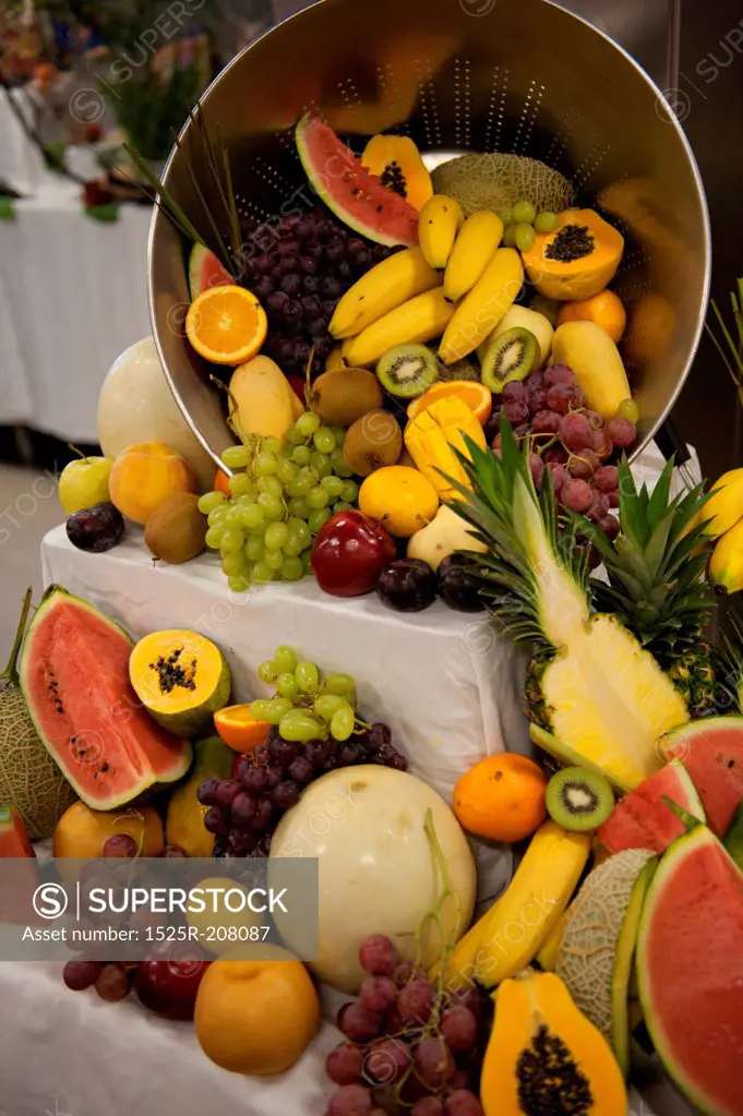Assorted fruits in the kitchen of the cruise ship Silver Shadow, East China Sea