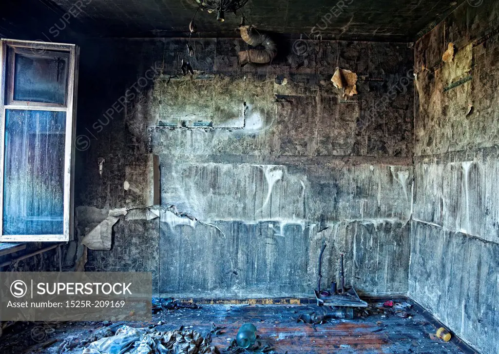 old abandoned burned interior photo (hdri effect)