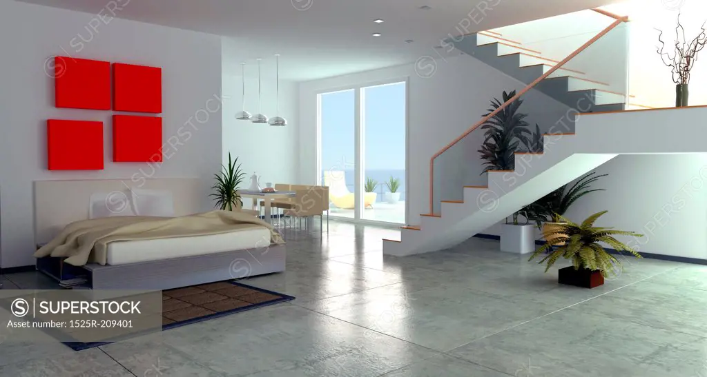 modern luxury  room interior (3D rendering)