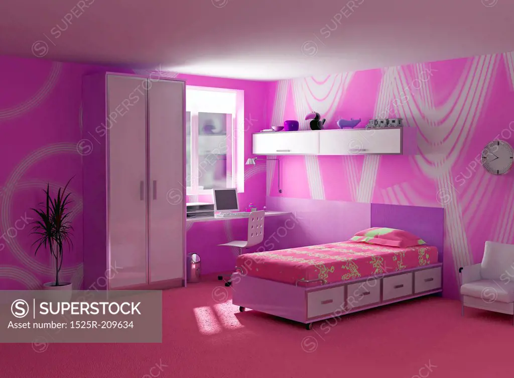 childroom interior modern design (3D image)