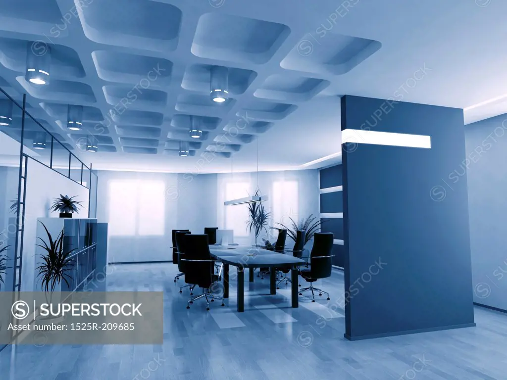 concept image of empty boardroom meeting area (3D)
