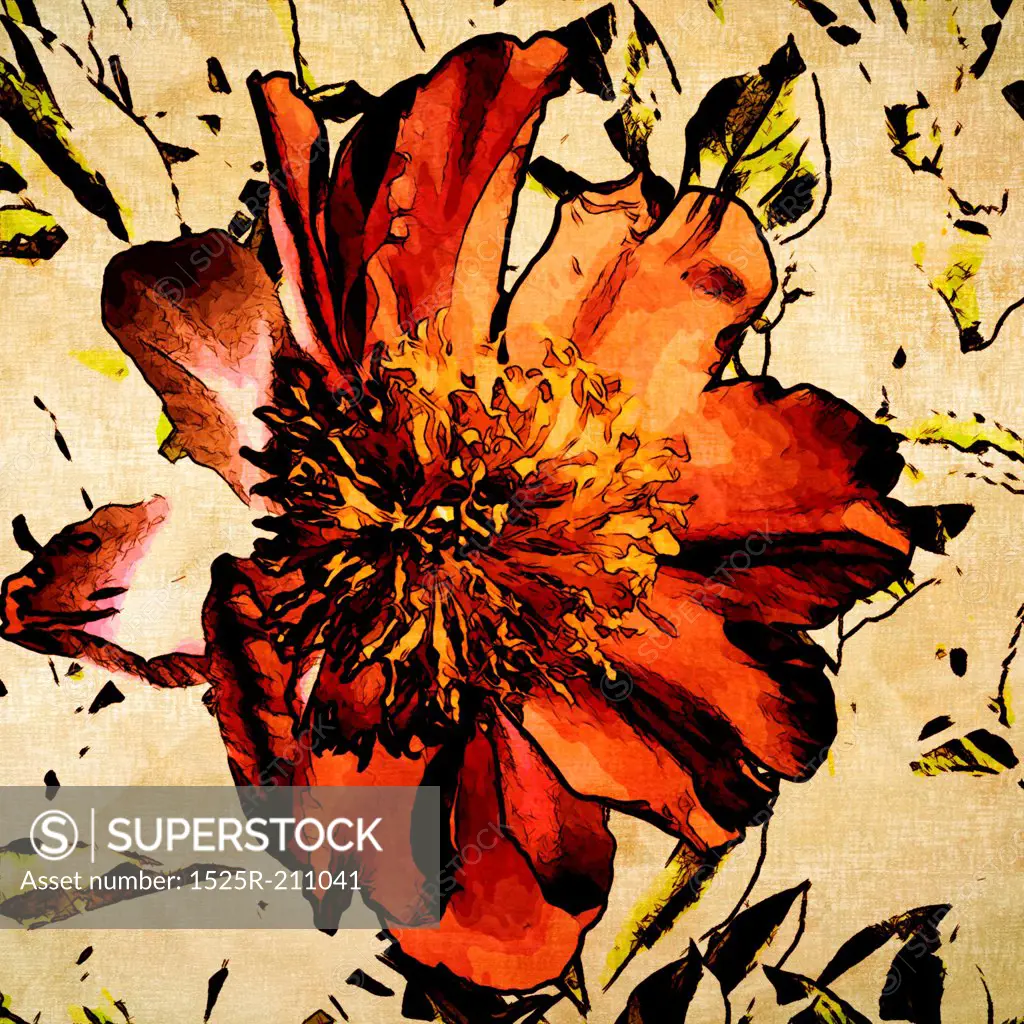 art grunge floral vintage background texture