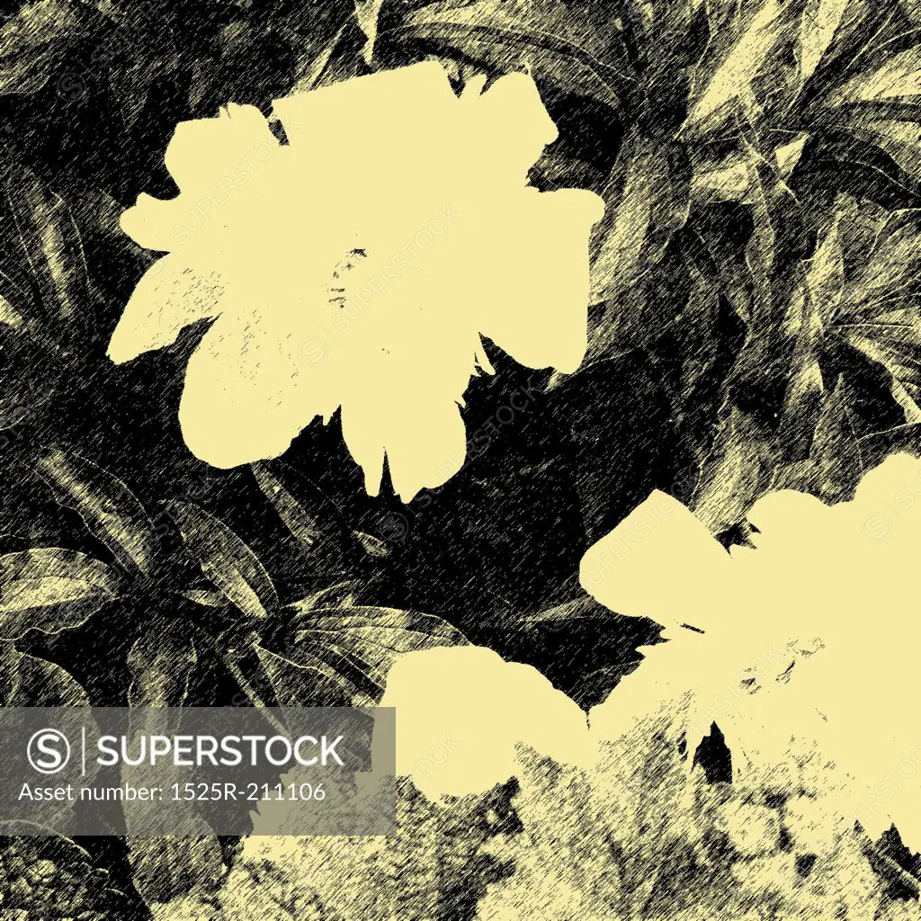 art sketching floral background