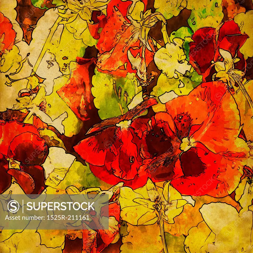 art grunge floral vintage background texture
