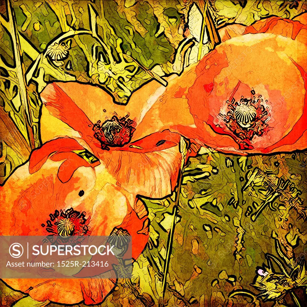art floral grunge graphic background