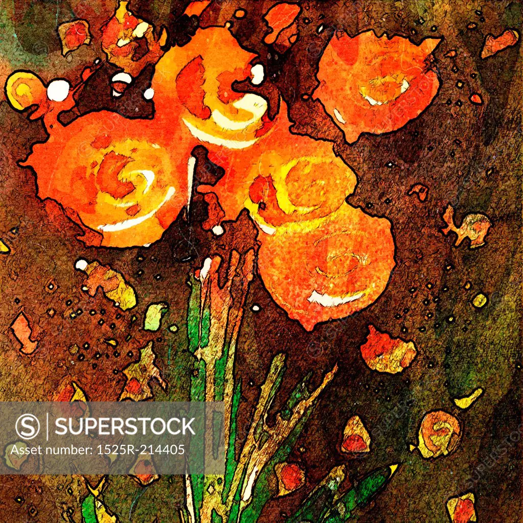 art grunge floral vintage background