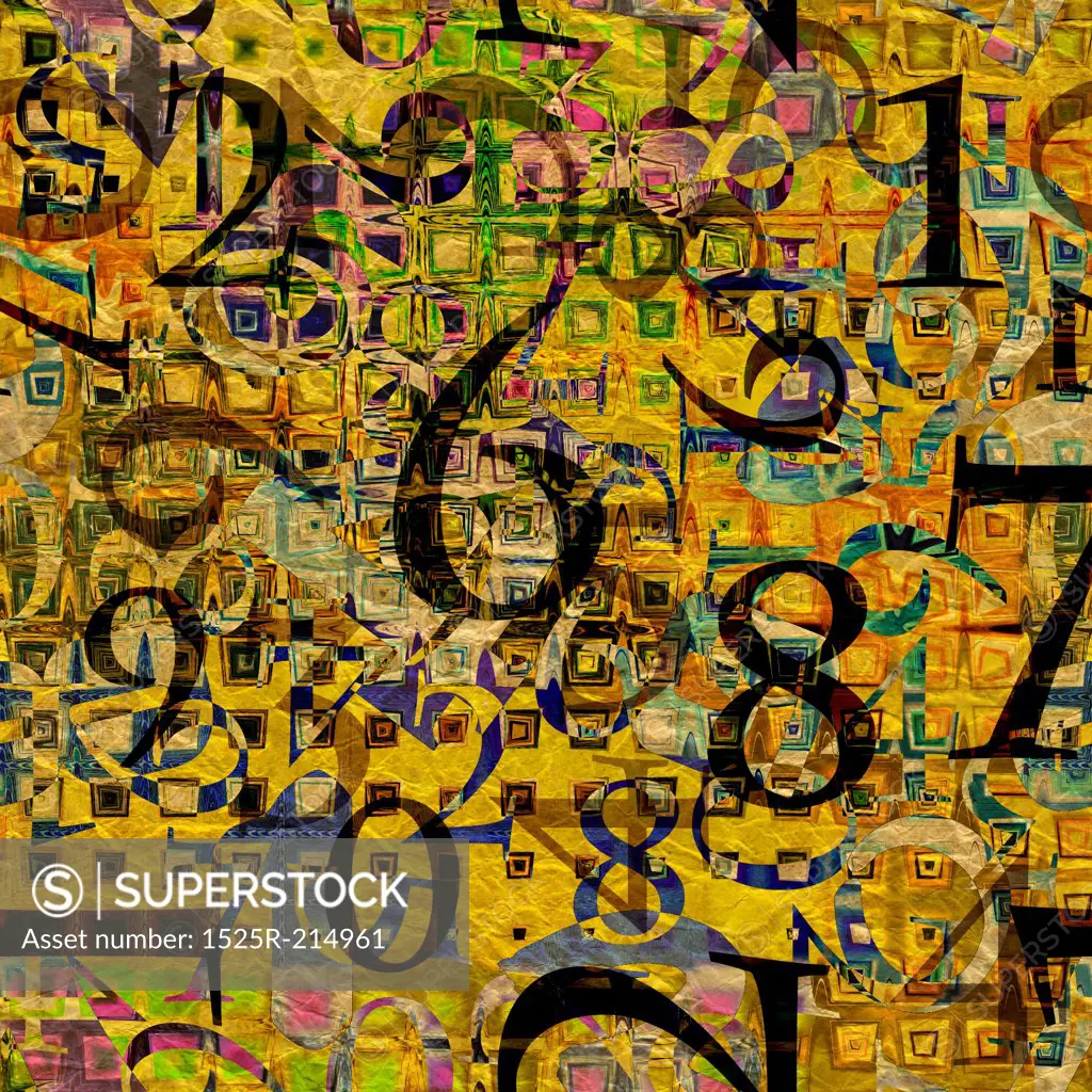 art grunge background with numbers