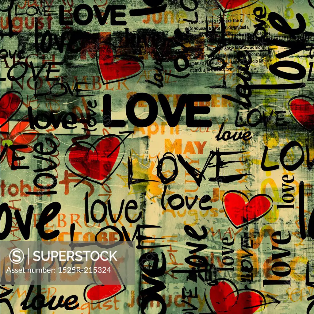 art vintage word love pattern background