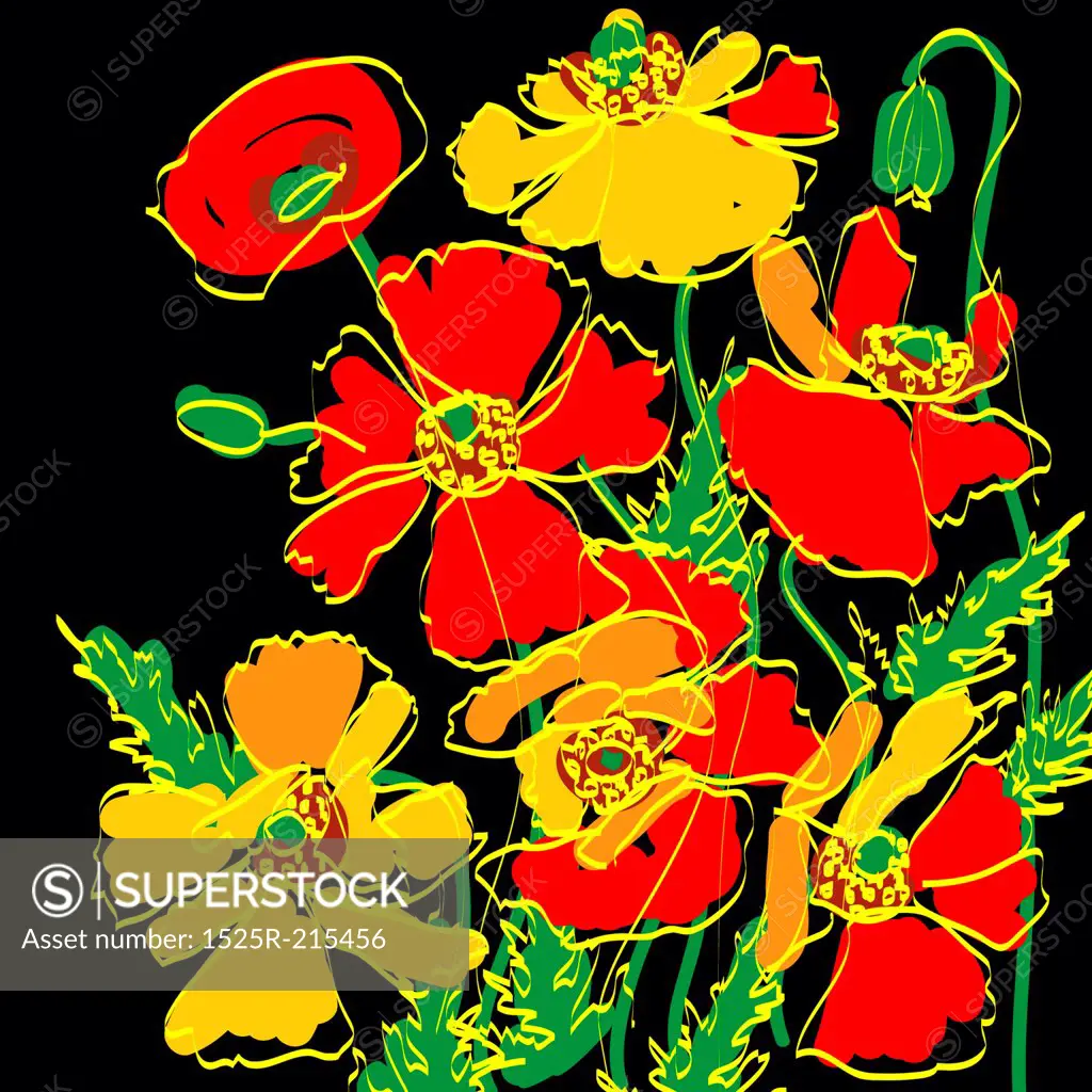art grunge floral background card