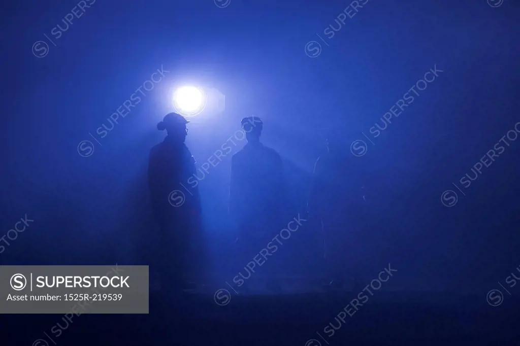 Construction workers silhouette