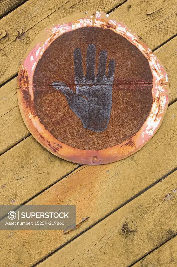 Rusted hand print