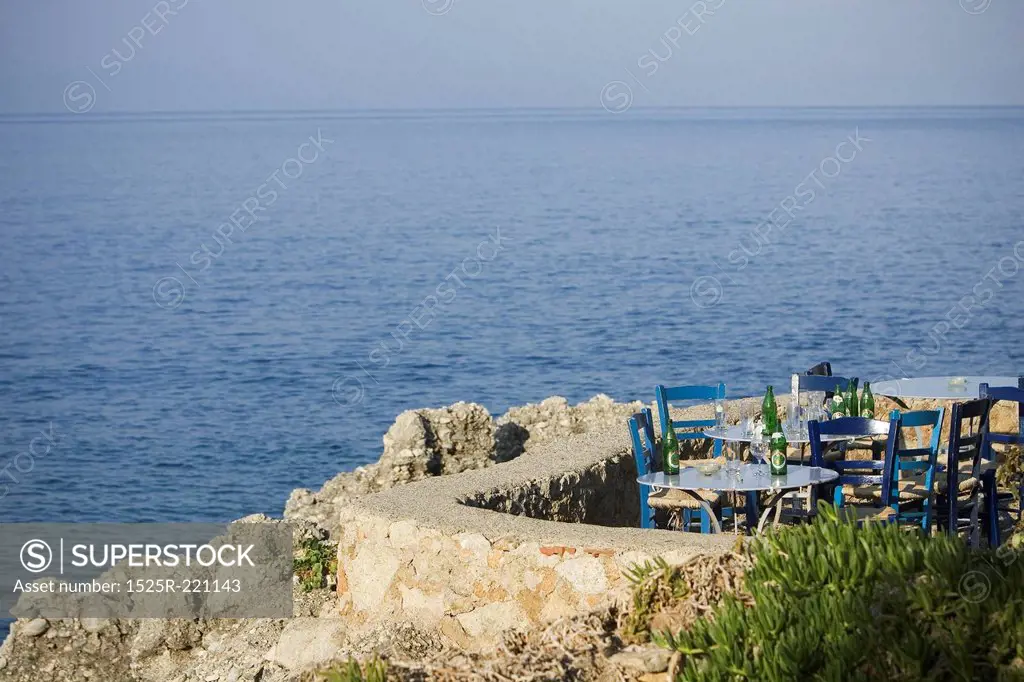 Tables overlooking a cliff