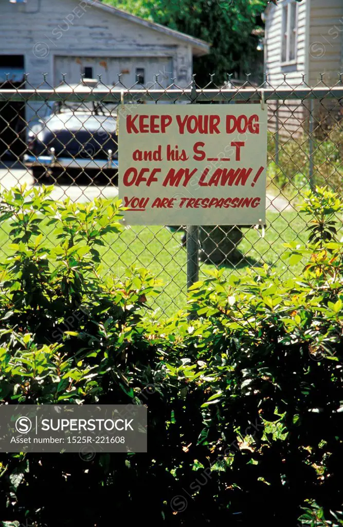 Dogs keep off sign