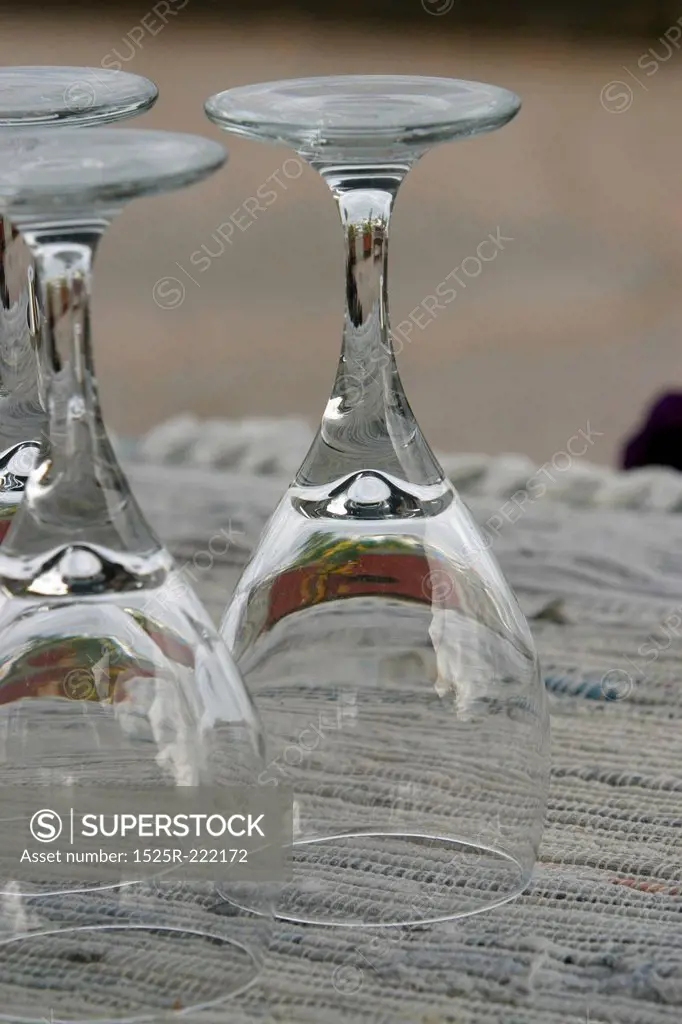 Glasses on a table