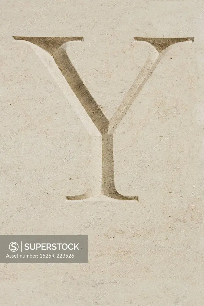 Stone letter Y