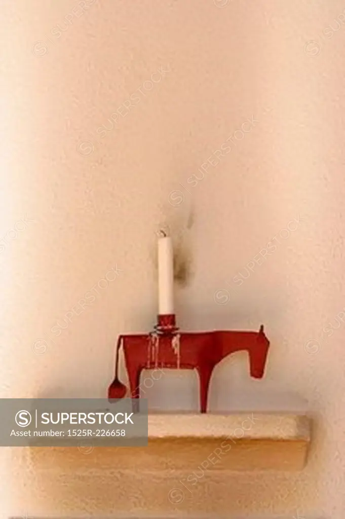 Red horse candle holder