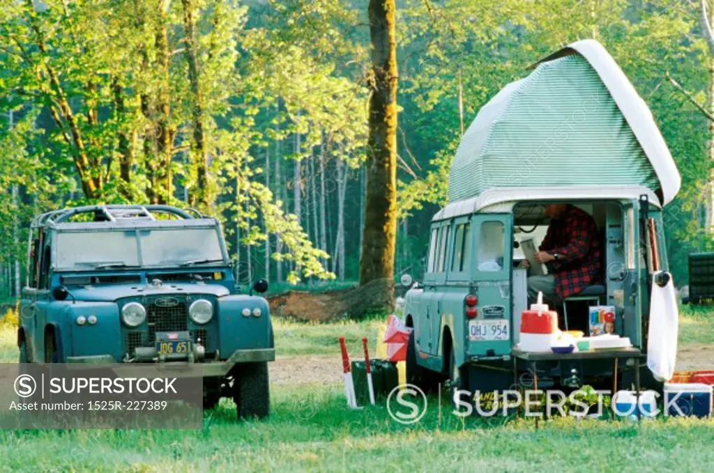 Two Jeeps at Campsite