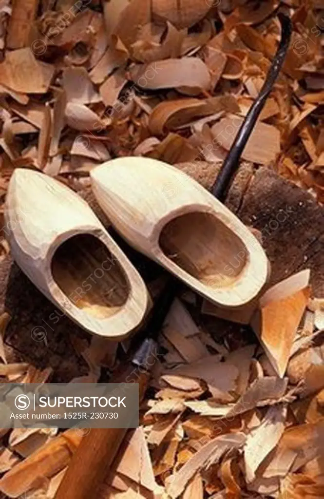 Carved Wooden Shoes