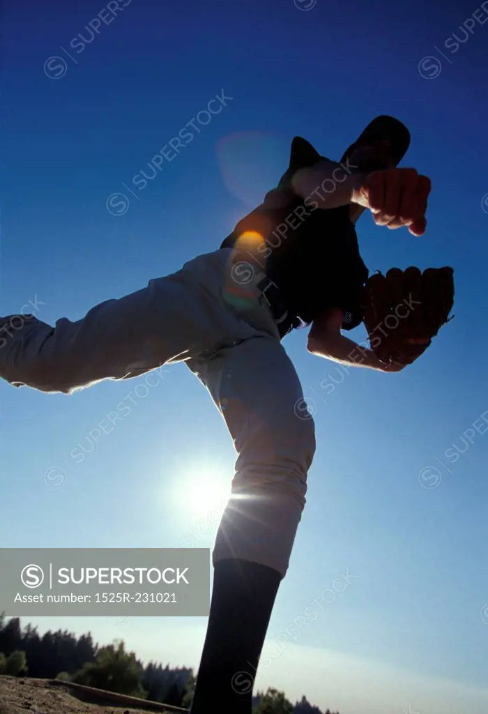Man Throwing a Baseball