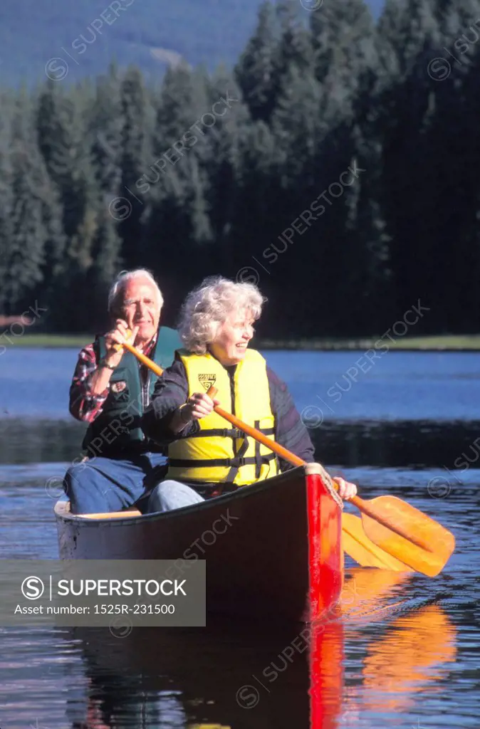 Senior Couple Canoeing
