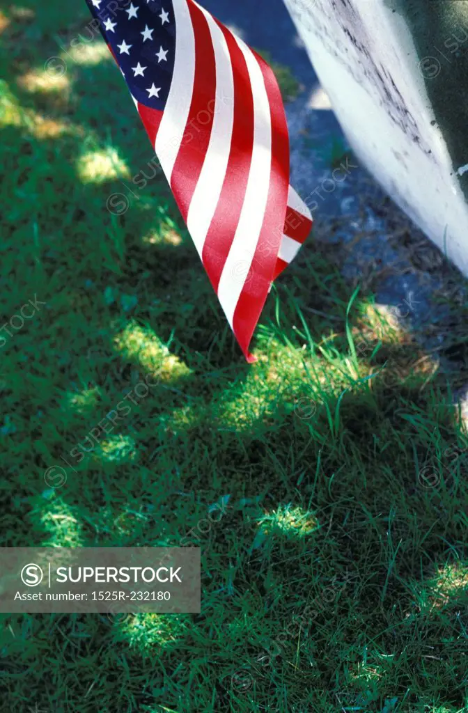 American Flag on a Grave