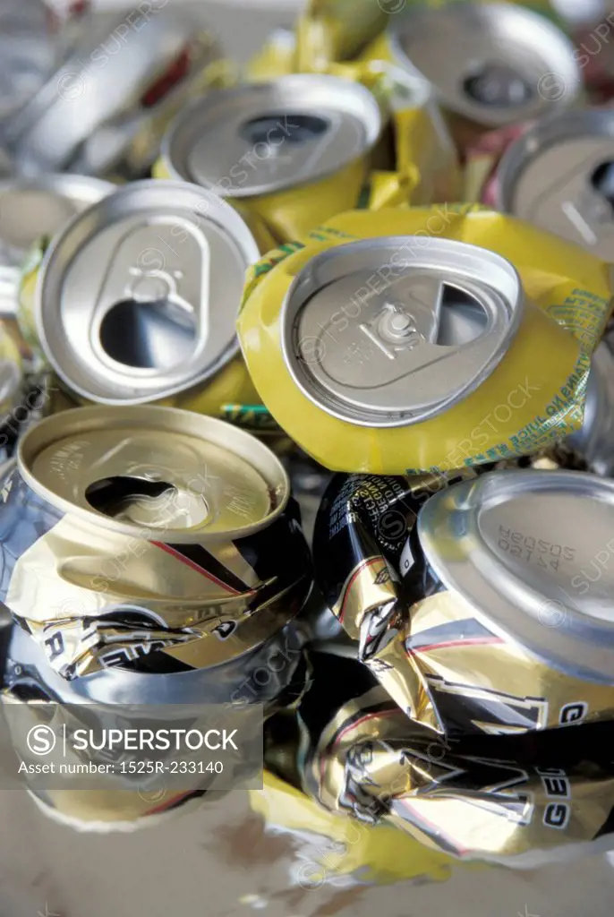 Piles of Cans to be Recycled