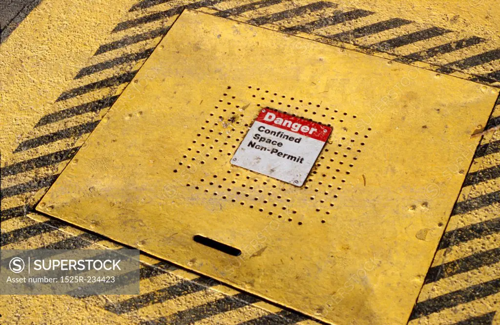 Utility Grate with Warning